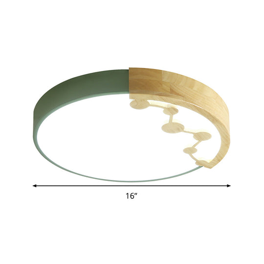 16’/19.5’ W Led Living Room Ceiling Light With Pink/Yellow/Blue Metal Shade In Warm/White