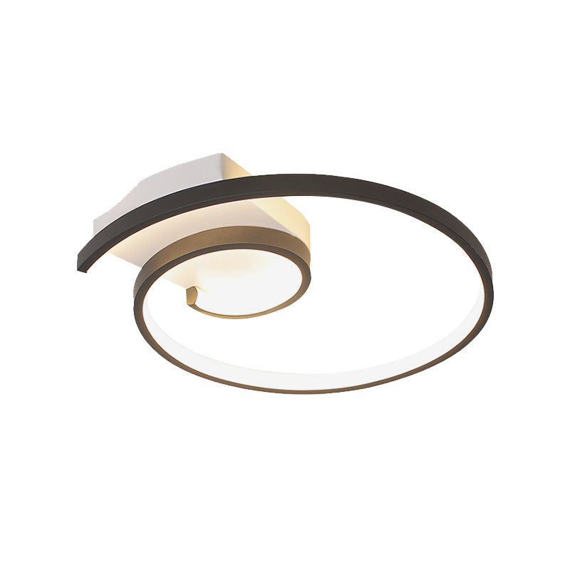 Ultra-Slim Curled Metal Led Flush Mount Ceiling Light - 16.5’’/20.5’’ Width Modern Style