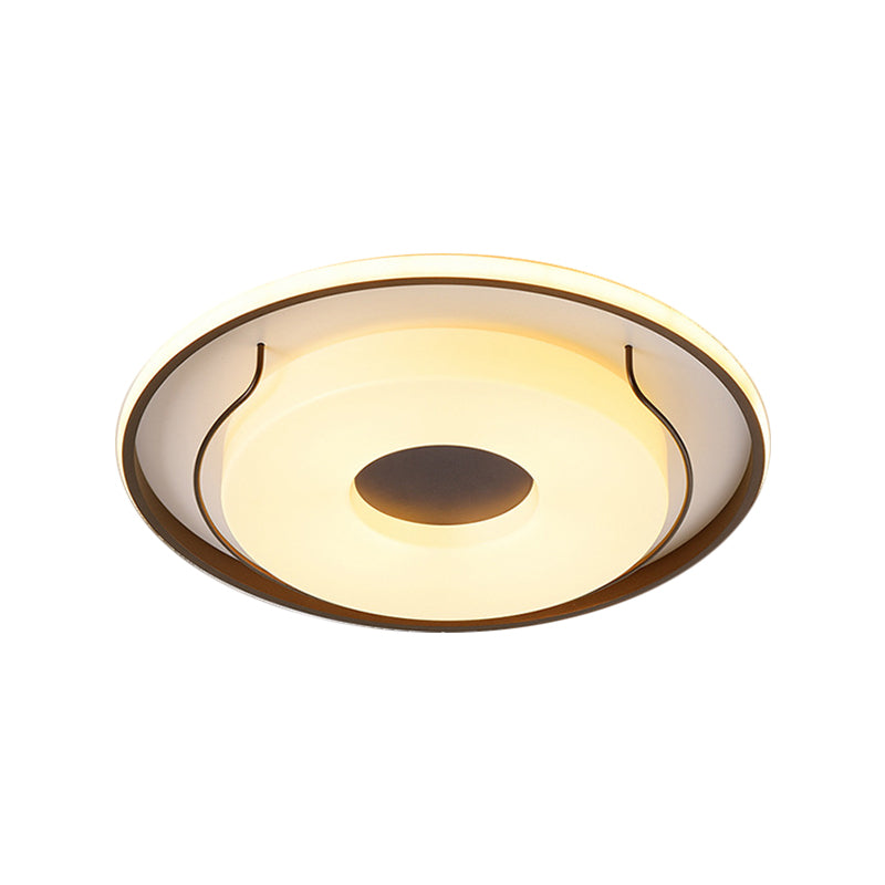 Nordic Style Led Acrylic Flushmount Lighting - 16/19.5 Dia White Round Ceiling Flush Light