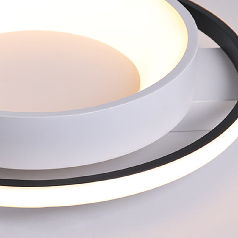 Modernist Style Metallic Dish Ceiling Lamp - 16/19.5 Dia Led Flush Mount In Warm/White Light