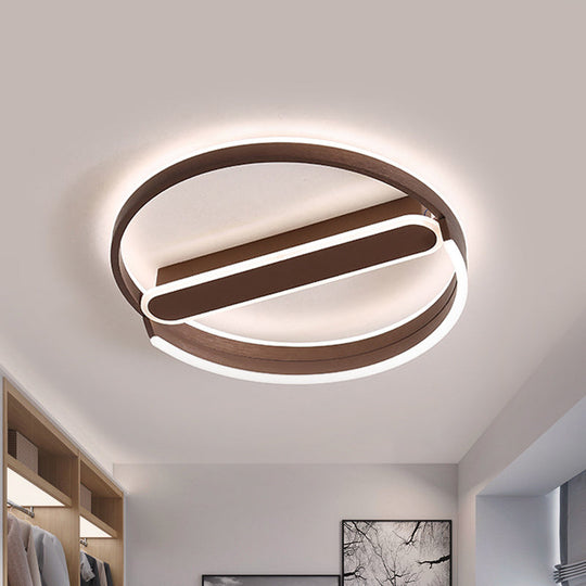 16’/19.5’ Flush Mount Coffee Halo Ring Led Ceiling Light In Warm/White With Stepless Dimming &