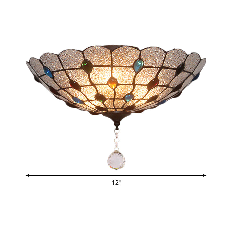 Clear Bubble Glass Flush Mount Tiffany Ceiling Lighting – Jeweled 2/3/4 Lights Ideal For Dining