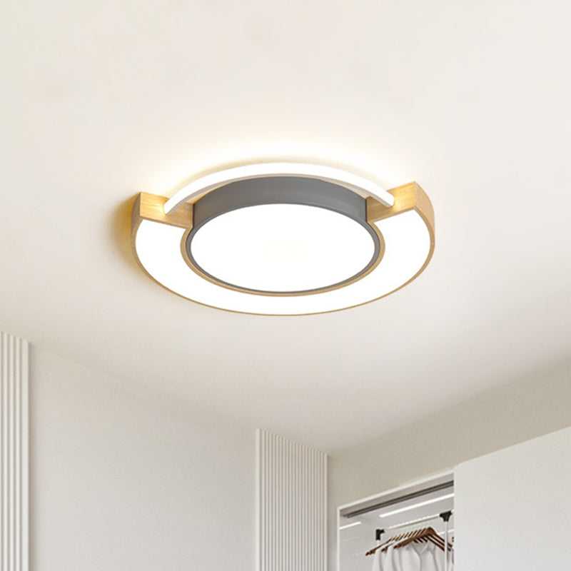 Modern Acrylic Led Flush Mount Light - Grey/Green 16.5/20.5 Diameter White/Warm Available Grey /
