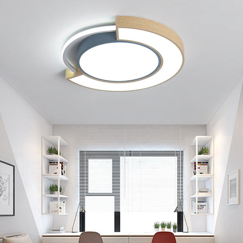 Modern Acrylic Led Flush Mount Light - Grey/Green 16.5/20.5 Diameter White/Warm Available Grey /
