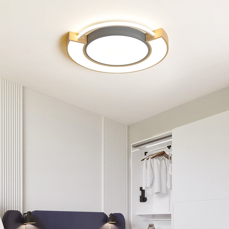 Modern Acrylic Led Flush Mount Light - Grey/Green 16.5/20.5 Diameter White/Warm Available