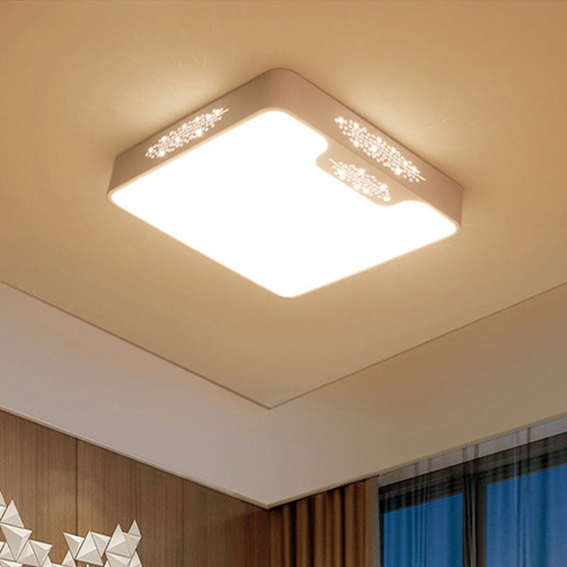 20/41 Wide White Square/Rectangle Led Flush Mount Modern Ceiling Lamp Metal