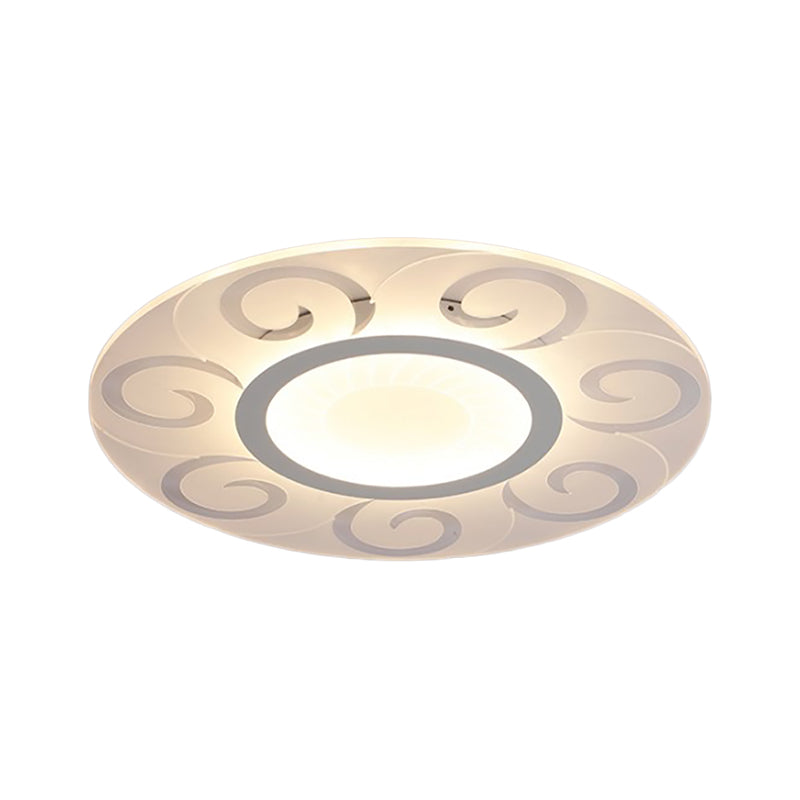 Modern Acrylic Led Flushmount Ceiling Light For Living Room - Ultra Thin Design In Multiple Widths