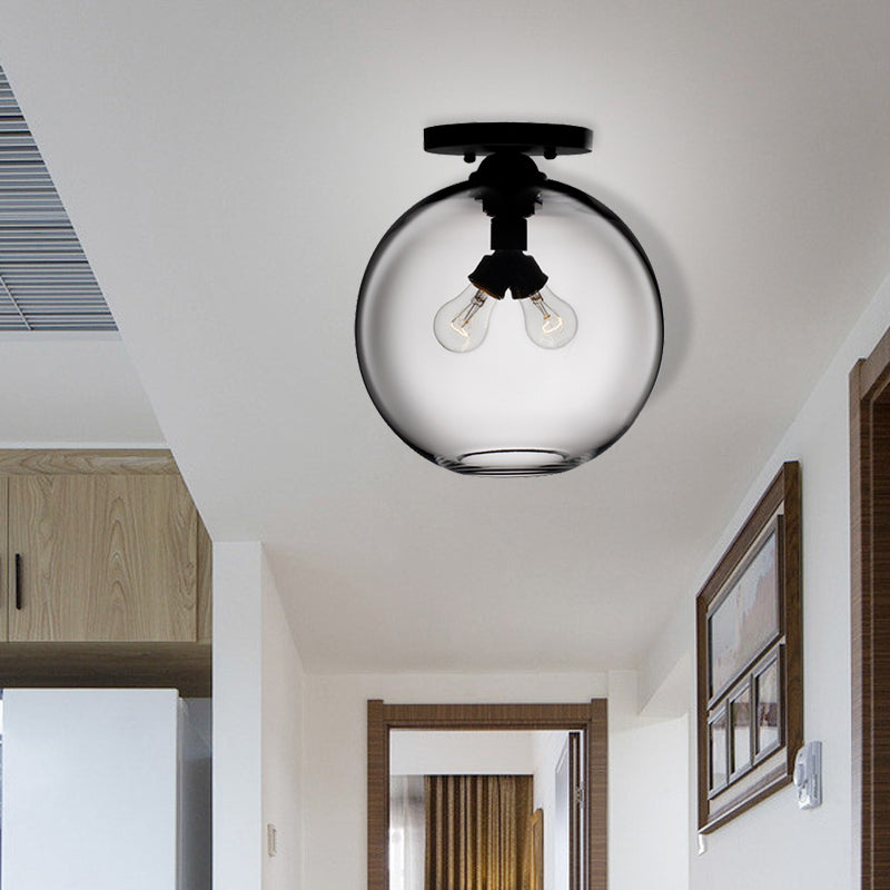 Modern 2-Head Flushmount Ceiling Lamp With Colorful Glass Shades - Global Mounted Light
Or
Global