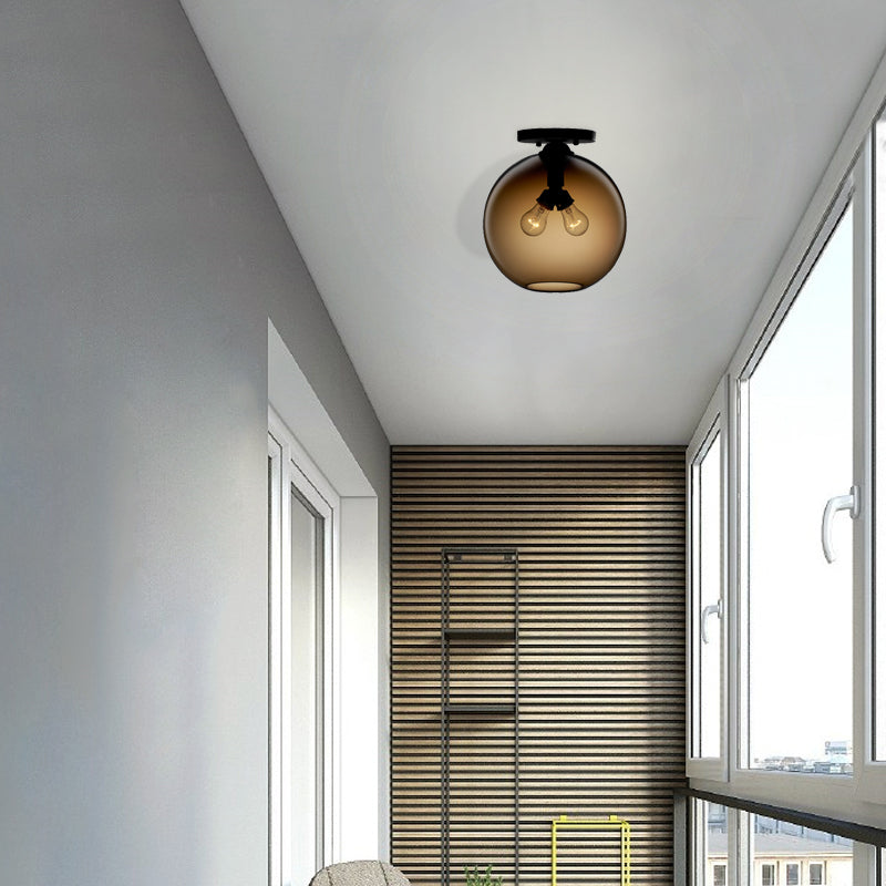 Modern 2-Head Flushmount Ceiling Lamp With Colorful Glass Shades - Global Mounted Light
Or
Global