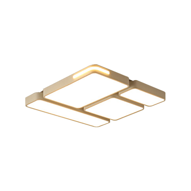 Sleek Rectangular Led Ceiling Light - Acrylic Slim Design In Black/White Ideal For Study Room