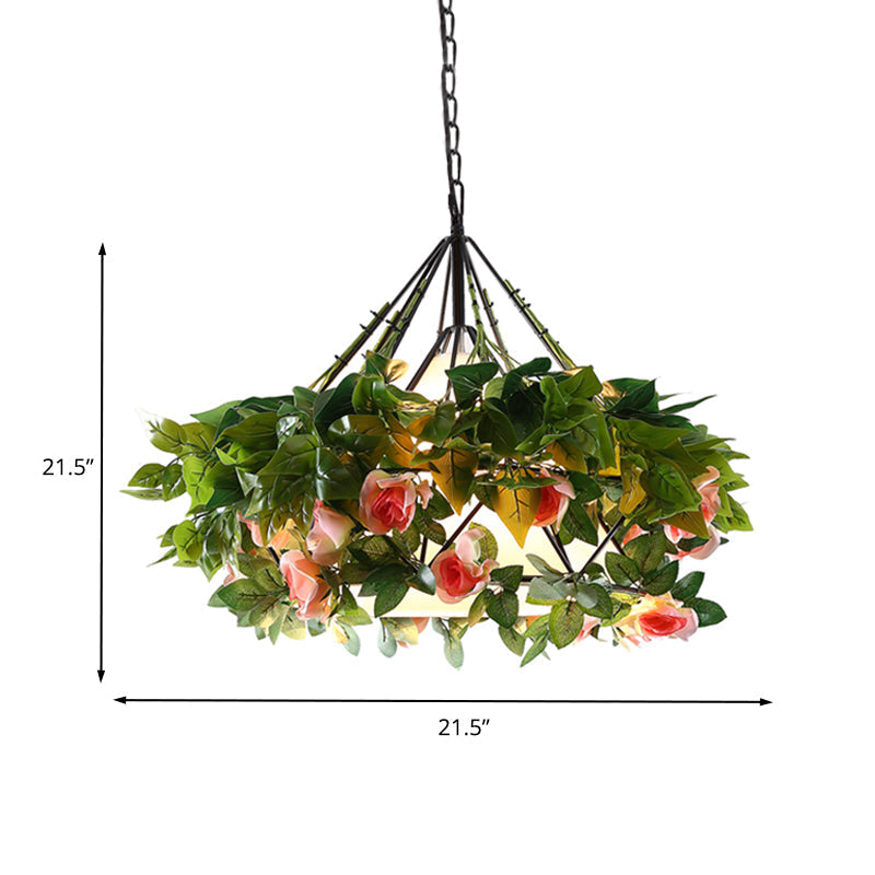 Vintage Black Metal Diamond Pendant Led Light - Perfect For Restaurants Available In 3 Sizes!