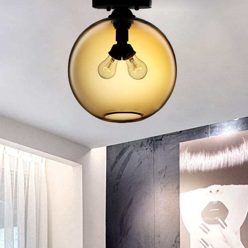 Modern 2-Head Flushmount Ceiling Lamp With Colorful Glass Shades - Global Mounted Light
Or
Global