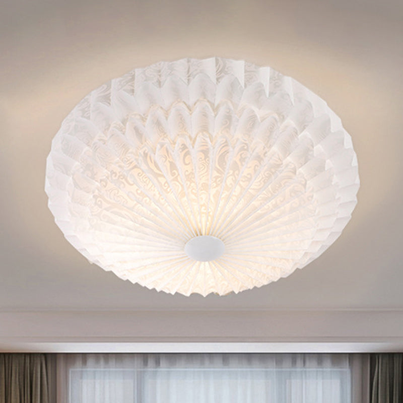 Modern White Acrylic Flush Mount Led Light With Dome Shade - 21/26 Wide