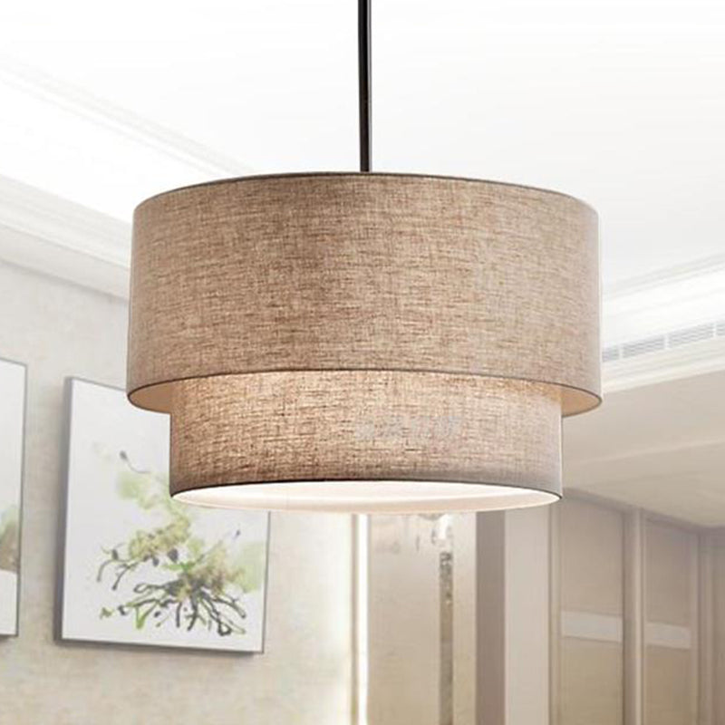 Traditional Layered Tier Chandelier - 3-Light Ceiling Light In Black/White/Flaxen 16/19.5/23.5 Wide