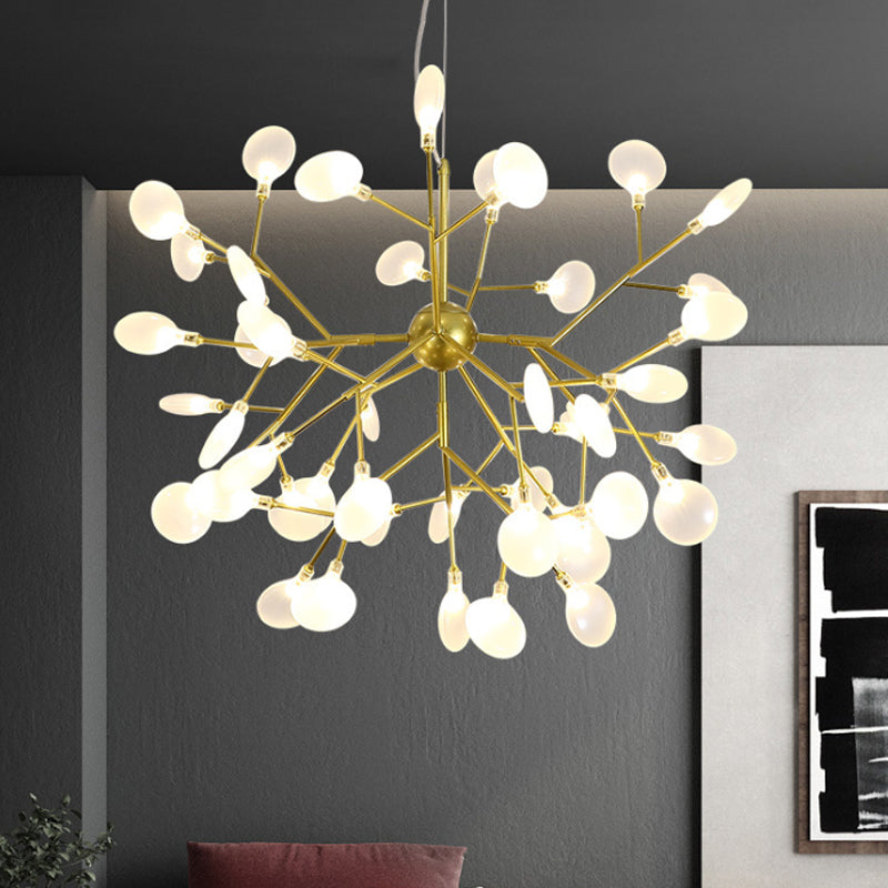 Modern Heracleum Chandelier With Opaline Glass 36/45/54 Heads Black/Gold 45 / Gold