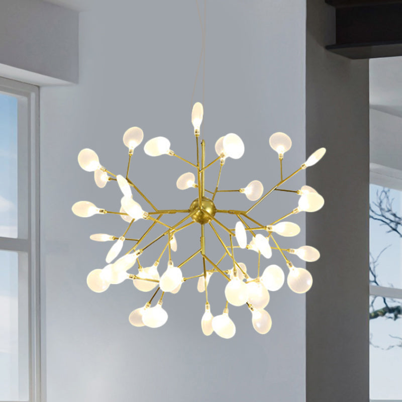 Modern Heracleum Chandelier With Opaline Glass 36/45/54 Heads Black/Gold