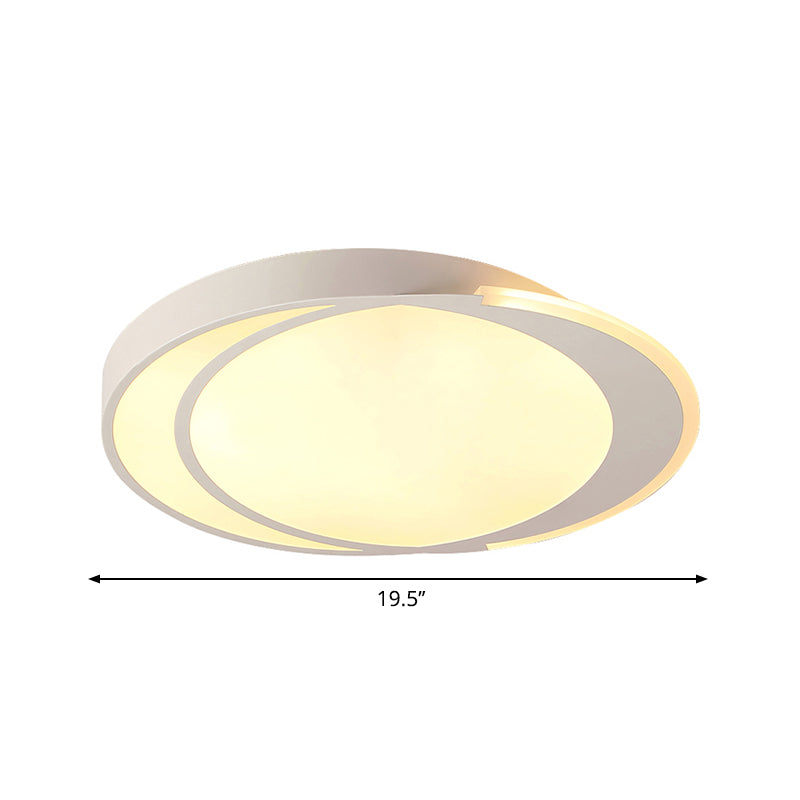 Modern Flush Mount Led Ceiling Light In White - Warm/White Lighting Square/Round Design