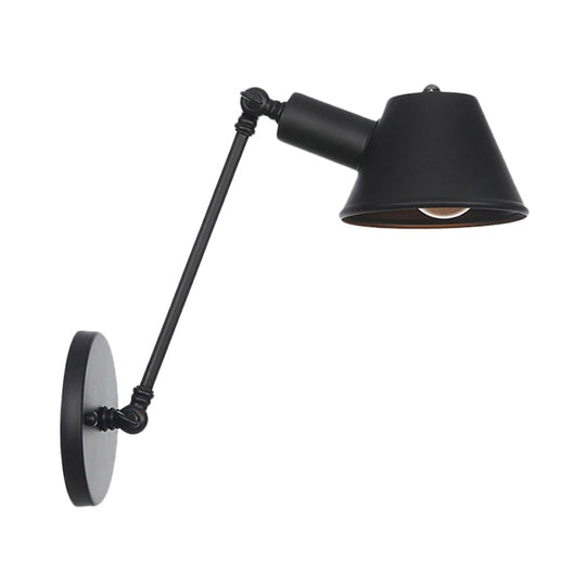 Farmhouse Black Iron Wall Lamp Sconce With Swing Arm - Bell Mount Light Fixture
Note: While It Is