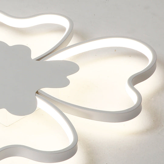 Blossom Shape Ceiling Mount Light - Kid - Friendly Led Lamp For Foyer White Acrylic Design