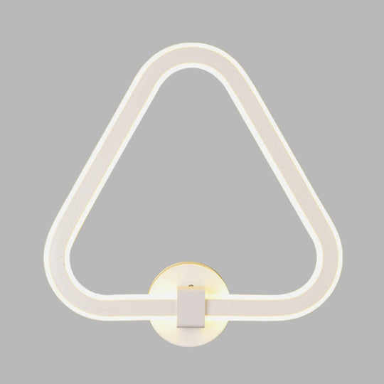 Modern White Triangle Led Acrylic Wall Lamp For Balcony - Mount Sconce