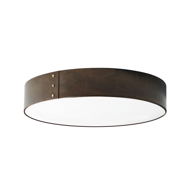 12’/16’ Wide Drum Minimalist Acrylic Led Flush Mount Ceiling Fixture In Grey Finish For Bedroom