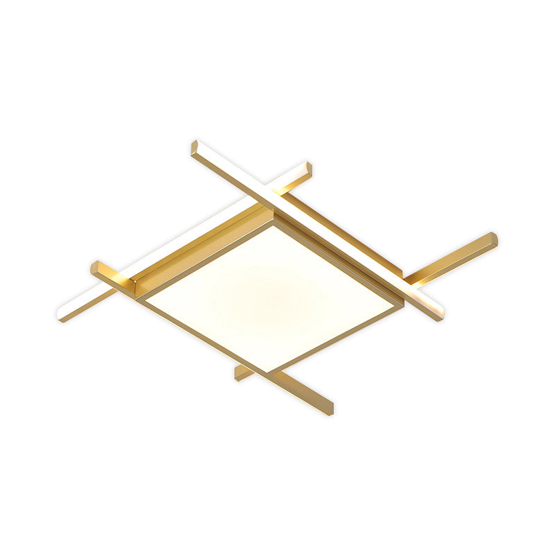 Nordic Gold Led Flush Mount Ceiling Light With Warm/White Glow - 18’/23’ Wide