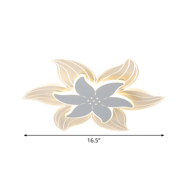 Modernist Led Starfish Ceiling Flush Mount Light Acrylic White Flushmount Warm/White 16.5’/20.5’ W