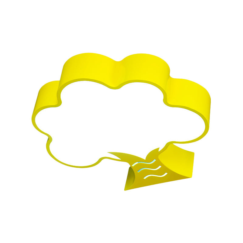 Kids’ Acrylic Led Flush Light For Nursery - Tree Flushmount Ceiling Fixture In Yellow/Red/Blue