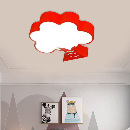 Kids’ Acrylic Led Flush Light For Nursery - Tree Flushmount Ceiling Fixture In Yellow/Red/Blue