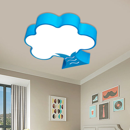 Kids’ Acrylic Led Flush Light For Nursery - Tree Flushmount Ceiling Fixture In Yellow/Red/Blue