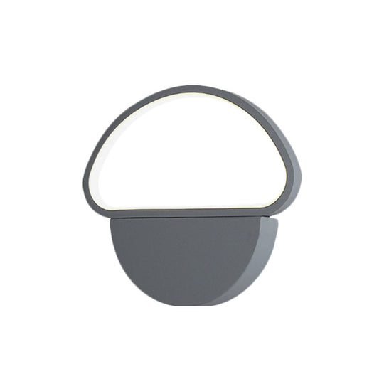 Contemporary Mushroom-Shaped Led Wall Lamp Sconce In Grey Acrylic For Bedroom Mounting