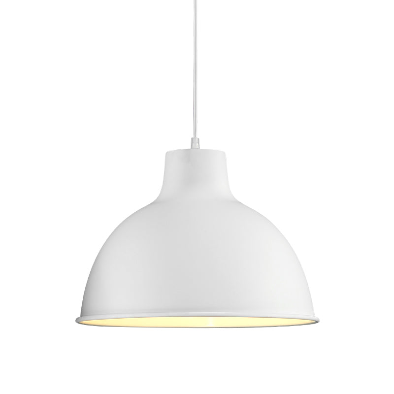 Modern Loft Style Dome Ceiling Light - 12’/14’ Dia Adjustable Cord Black/White