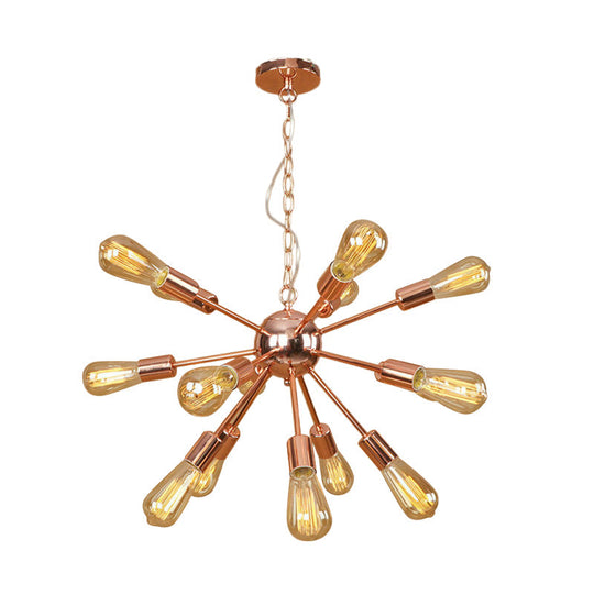 Retro Copper/Chrome Chandelier - Stylish 9/12 Lights Pendant Light For Over Table