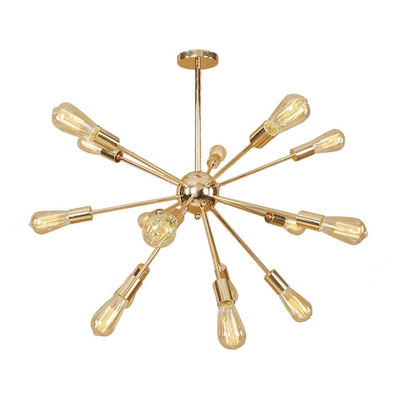 Retro Copper/Chrome Chandelier - Stylish 9/12 Lights Pendant Light For Over Table