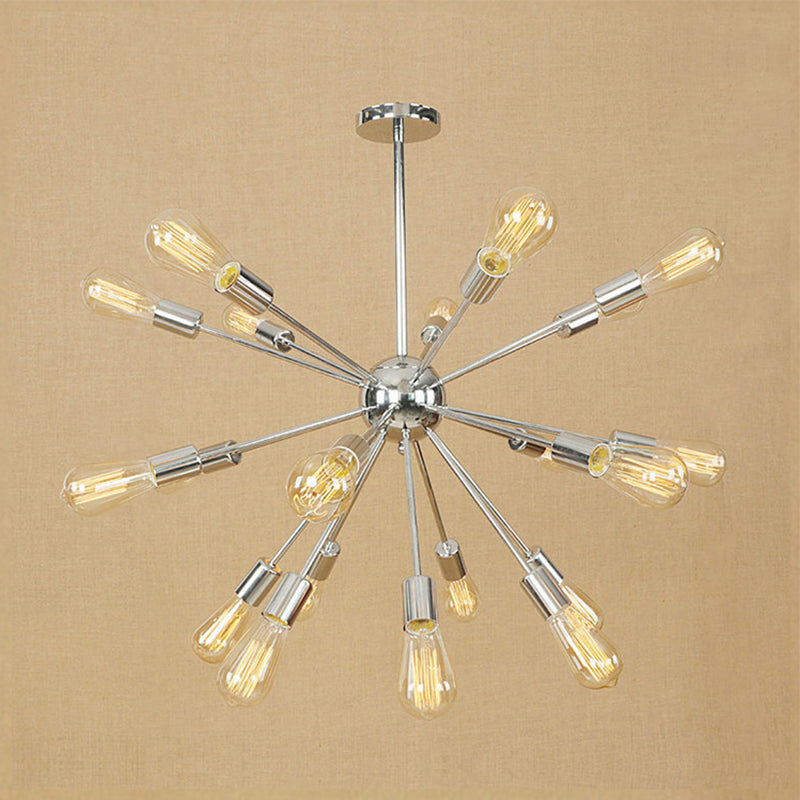 Farmhouse 18/21-Light Iron Chandelier: Copper/Gold Sputnik Ceiling Fixture For Dining Room 21 /