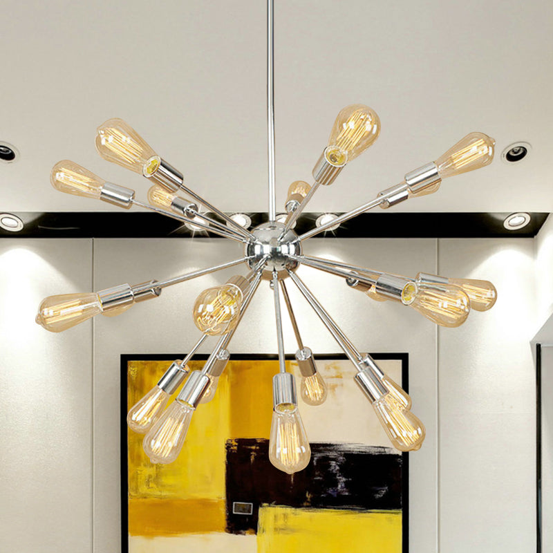 Farmhouse 18/21-Light Iron Chandelier: Copper/Gold Sputnik Ceiling Fixture For Dining Room