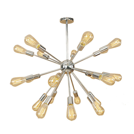 Farmhouse 18/21-Light Iron Chandelier: Copper/Gold Sputnik Ceiling Fixture For Dining Room