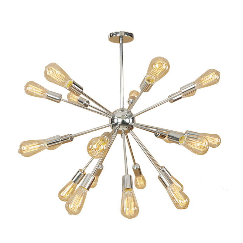 Farmhouse 18/21-Light Iron Chandelier: Copper/Gold Sputnik Ceiling Fixture For Dining Room