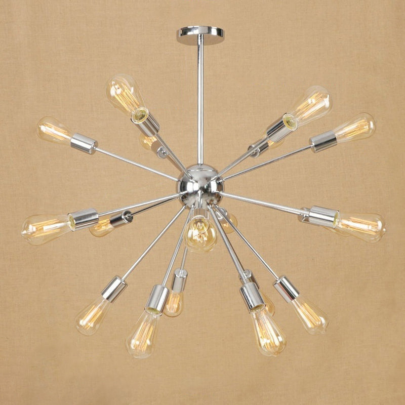 Farmhouse 18/21-Light Iron Chandelier: Copper/Gold Sputnik Ceiling Fixture For Dining Room 18 /
