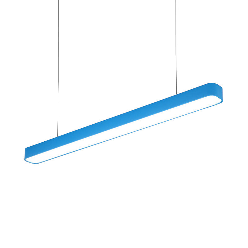 Contemporary Metal Led Hanging Lamp - Tubular Pendant Light For Dining Room Red/Blue/Yellow