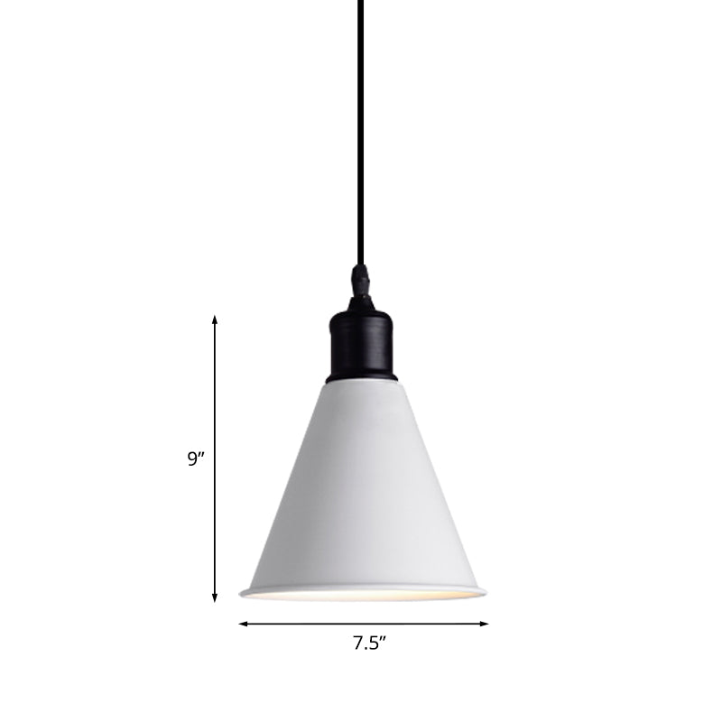 Adjustable Cord Metal Pendant Light For Dining Table - Modern 1-Light Conical Ceiling (7.5/8.5