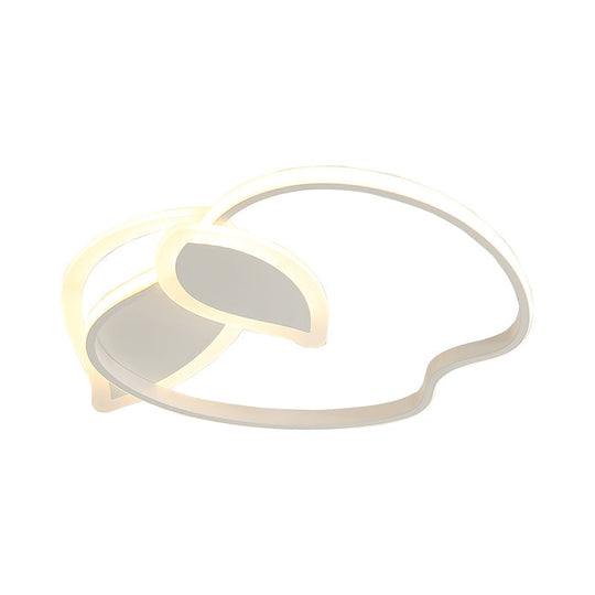 Kids Led Flush Mount Ceiling Lighting With Apple Aluminum Frame - Pink/White/Black Options White