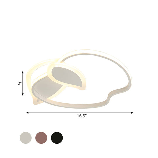 Kids Led Flush Mount Ceiling Lighting With Apple Aluminum Frame - Pink/White/Black Options
