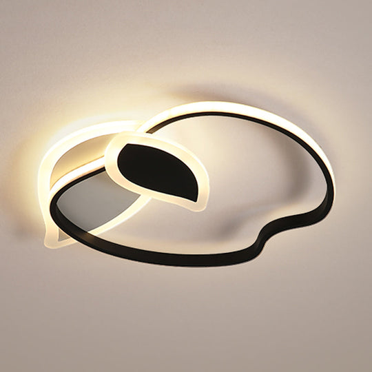 Kids’ Led Flush Mount Ceiling Lighting With Apple Aluminum Frame - Pink/White/Black Options