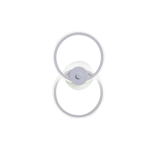 Minimalist Flush Mount Wall Sconce: Ring Acrylic Led Light In Warm/White