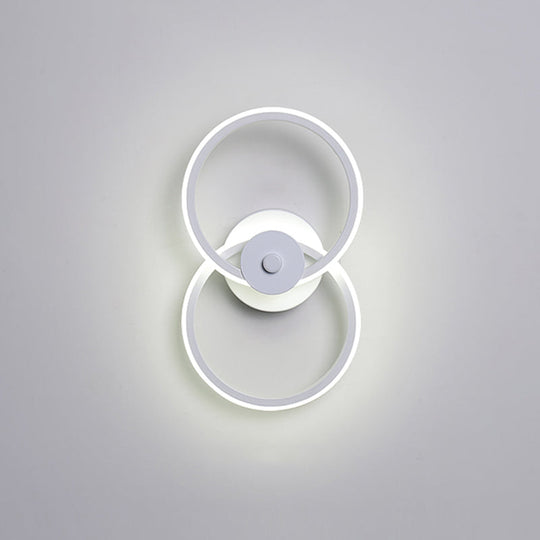 Minimalist Flush Mount Wall Sconce: Ring Acrylic Led Light In Warm/White