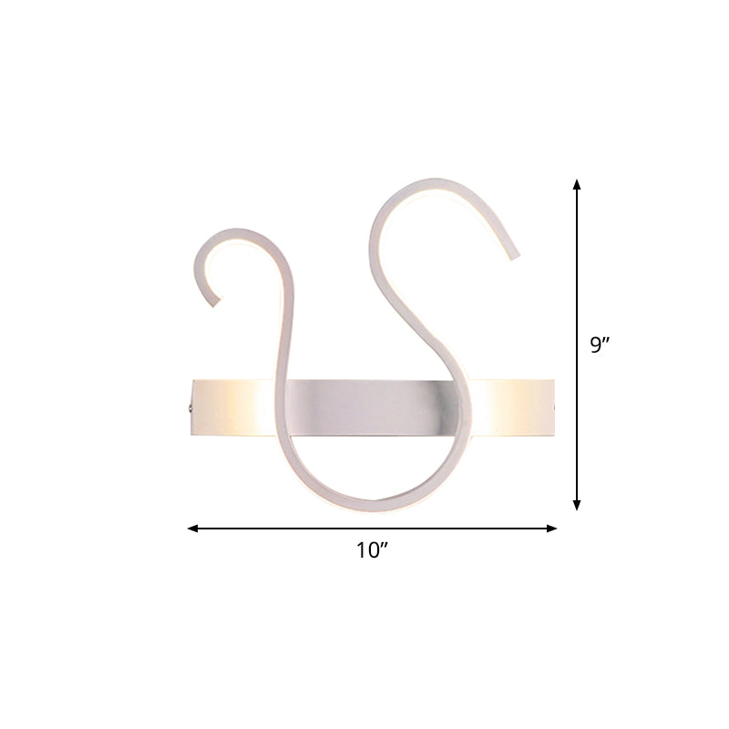 Minimalist Swirl Led Wall Light Fixture For Living Room In Warm/White