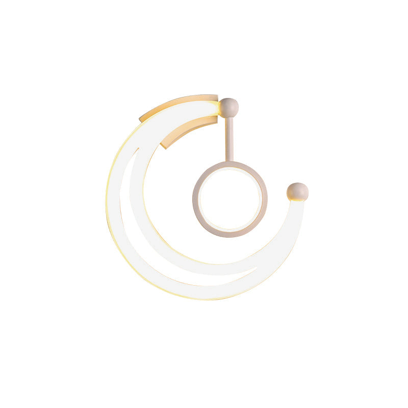 Nordic Style Crescent Wall Light: Acrylic Led Sconce For Living Room - Warm/White Lighting Fixture
