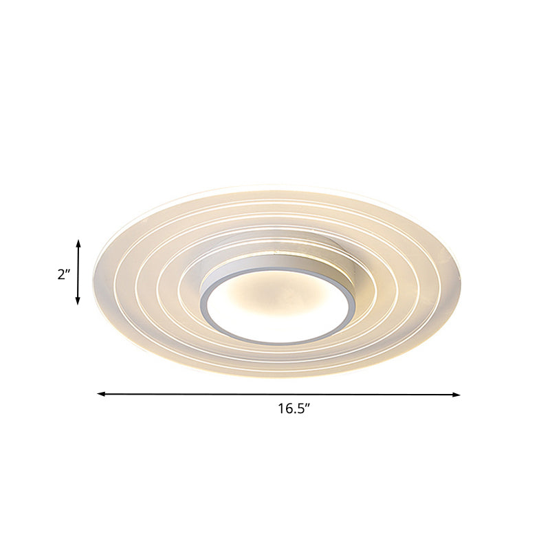 Ultra-Thin Disk Flushmount Led Acrylic Flush Lighting 16.5/20.5/24.5 - White In Warm/White Light