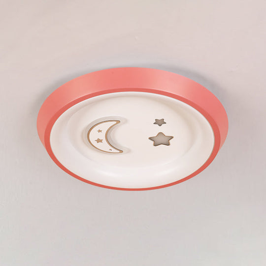 Ultrathin Ceiling Flush Light For Kids Bedroom - Acrylic Led Lamp In White With Cute Cartoon Design